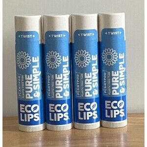 Eco Lips Balm Vanilla Pure & Simple Lot of 4 NEW Sealed Retired Scent